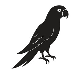 A silhouette parrot black and white logo vector clip art