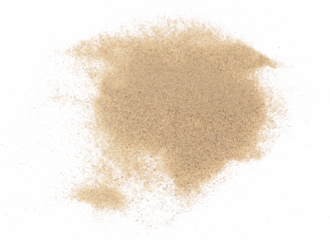  Sand scatter isolated on white background and texture, clipping, top view