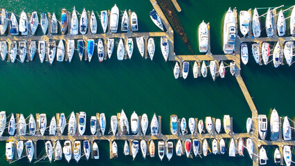 Boats in yacht club in Brighton, Melbourne, Australia