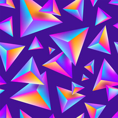Abstract seamless background with multicolored pyramid shapes. Vector illustration. - 783092106