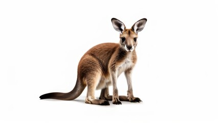 Red kangaroo isolated on a white background with clipping path.