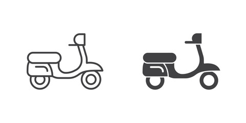 Scooter icon in flat style. Delivery vector illustration on isolated background. Transport sign business concept.