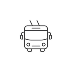 Trolleybus icon in flat style. Electric bus vector illustration on isolated background. Transport sign business concept.