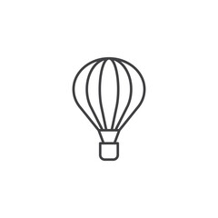 Hot air balloon icon in flat style. Aerostat vector illustration on isolated background. Transport sign business concept.
