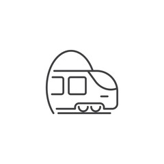 Metro train icon in flat style. Subway vector illustration on isolated background. Transport sign business concept.
