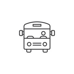 Bus icon in flat style. Autobus vector illustration on isolated background. Transport sign business concept.