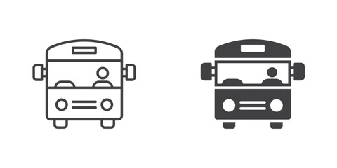Bus icon in flat style. Autobus vector illustration on isolated background. Transport sign business concept.