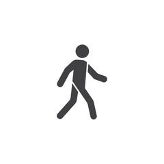 Fototapeta na wymiar Walking man icon in flat style. People vector illustration on isolated background. Transport sign business concept.