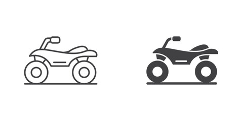 Atv icon in flat style. Quad bike vector illustration on isolated background. Transport sign business concept. - obrazy, fototapety, plakaty