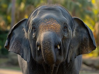 portrait of a African elephant in savanna