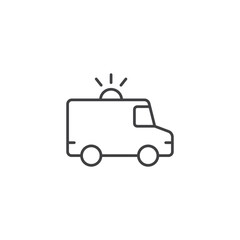 Emergency car icon in flat style. Ambulance vector illustration on isolated background. Transport sign business concept.