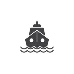 Vessel icon in flat style. Ship vector illustration on isolated background. Transport sign business concept.