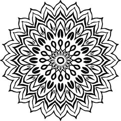 Mandala in circle simple floral art beautiful modern customized unique line art elegant design