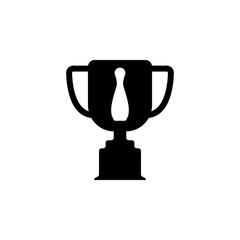 Bowling Tournament Winner Cup flat vector icon. Simple solid symbol isolated on white background