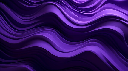 Abstract waves papercraft colors dark purple background, 3d illustration.