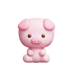 3D cute pig, Cartoon animal character, 3D rendering.