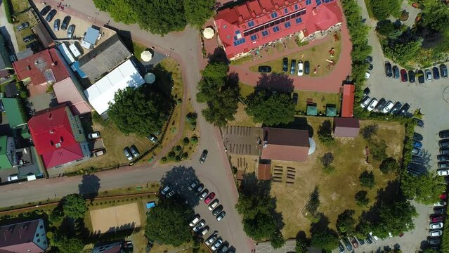 Top Down Top Down Catholic Church Rowy Kosciol Katolicki Aerial View Poland