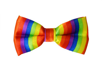 Party colored bow tie isolated on white background.
