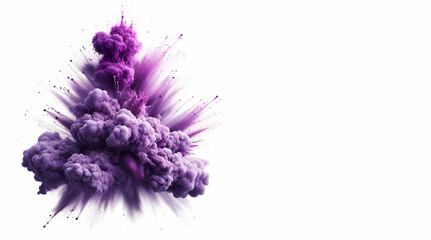 Drop of purple paint falling on water with isolated white background, generative ai