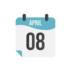 April month calendar on transparent background, work schedule