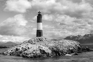 Lighthouse under a cloudy sky