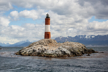 Lighthouse under a cloudy sky