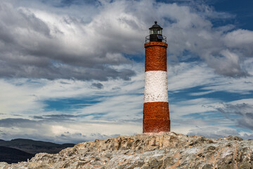 Lighthouse under a cloudy sky