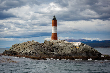 Lighthouse under a cloudy sky