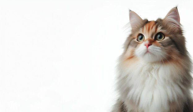 A cute cat with white background, generative ai