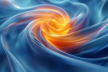 Blue and orange silk-like texture swirl
