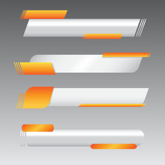 Set of news bars with copy space. Banners for broadcasting with negative space to insert text. Television video template. Vector illustration. Concept of social media, information. Copy space.