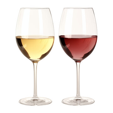 Two wine glass isolated on transparent background