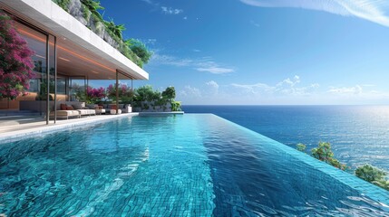 infinity pool overlooking a vast ocean