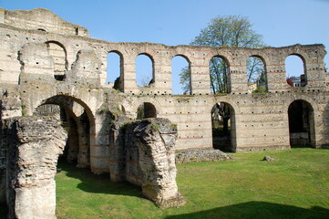 France, Gironde, Bordeaux, les vestiges d'un amphithéâtre gallo-romain datant du 2ème siècle, édifié dans la ville de Burdigala, province d'Aquitaine.