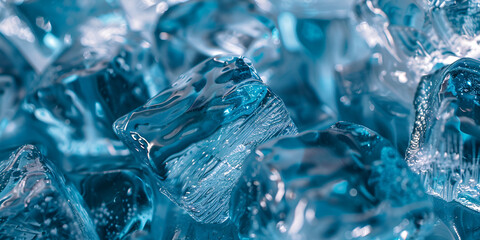  Pieces of edible ice on a black background Blue Crystal Mineral Stone Gems 