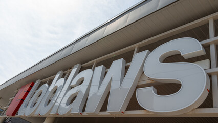 Fototapeta premium exterior sign of Loblaws, a grocery store chain, located at 730 Broadview Avenue in Toronto, Canada