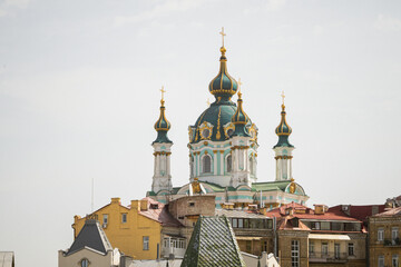 Kyiv, Ukraine. April 11, 2024. A warm sunny day. Everything blossomed. incredible view of Podil....