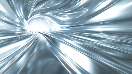 A silver object with a curved surface. It is a shiny object