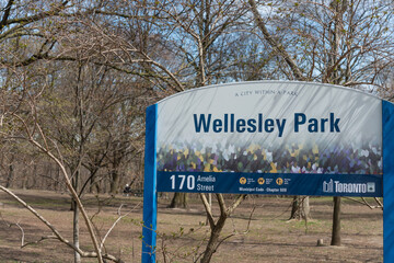 Obraz premium city of Toronto sign at Wellesley Park located at 170 Amelia Street East in Toronto, Canada
