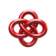 Shiny Red Celtic Knot Design Illustrating Intertwining and Complexity Concepts.