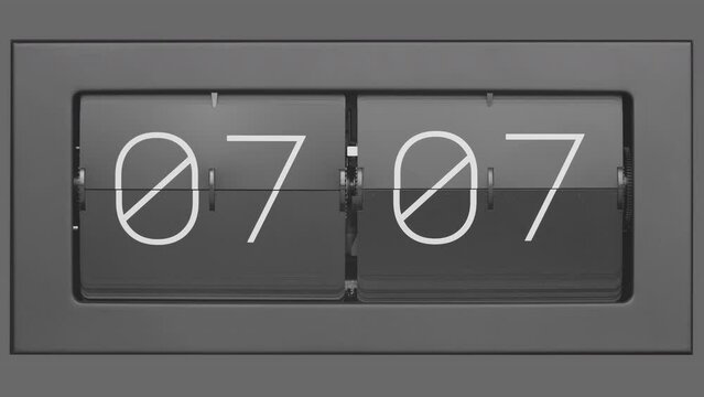 Retro flip clock changing from 07:06 to 07:07