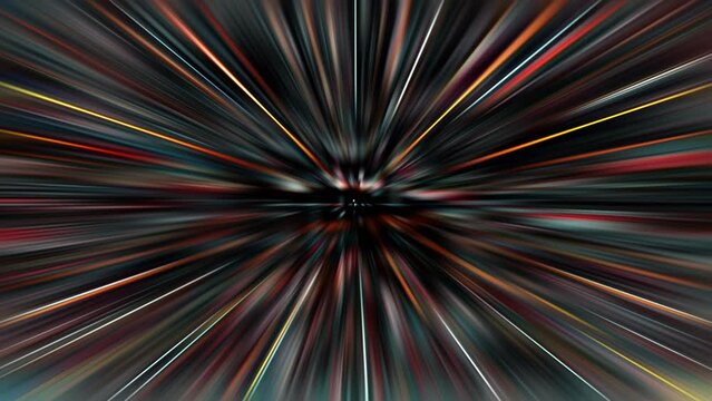 Animation loop of beautiful multicolored speed light radial shine rays animaion abstract background. Abstract motion background with shining light