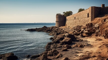 Fototapeta na wymiar Deserted ocean fortification