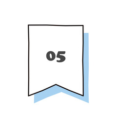 数字のフラッグ　手描きの可愛いフレーム　イラストベクター素材