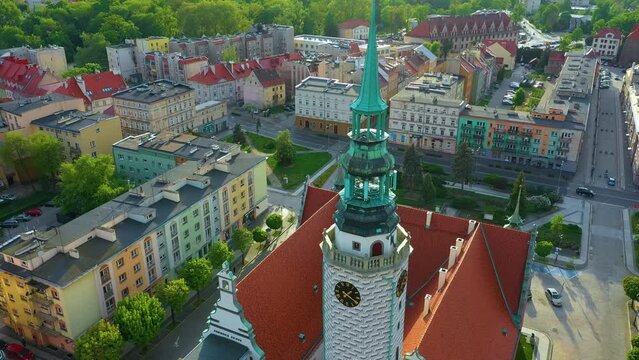 Market Square Brzeg Ratusz Rynek Aerial View Poland