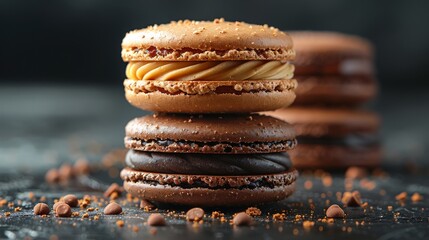 Stack of isolated macrons with copy space - 783116959