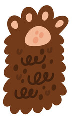 Cat paw. Cute animal fur leg icon