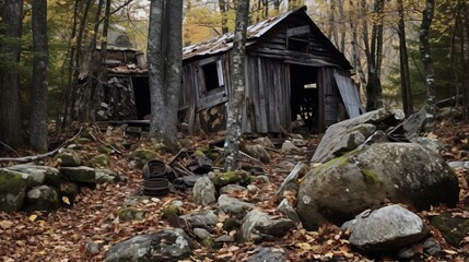 Obraz premium Empty rustic dwelling in mining area