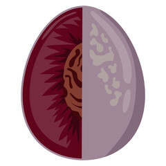 Easter decorated eggs with red peach for holiday poster, textile or packaging