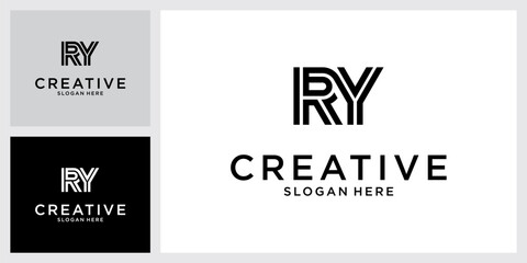 RY or YR initial letter logo design vector - obrazy, fototapety, plakaty